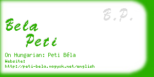 bela peti business card